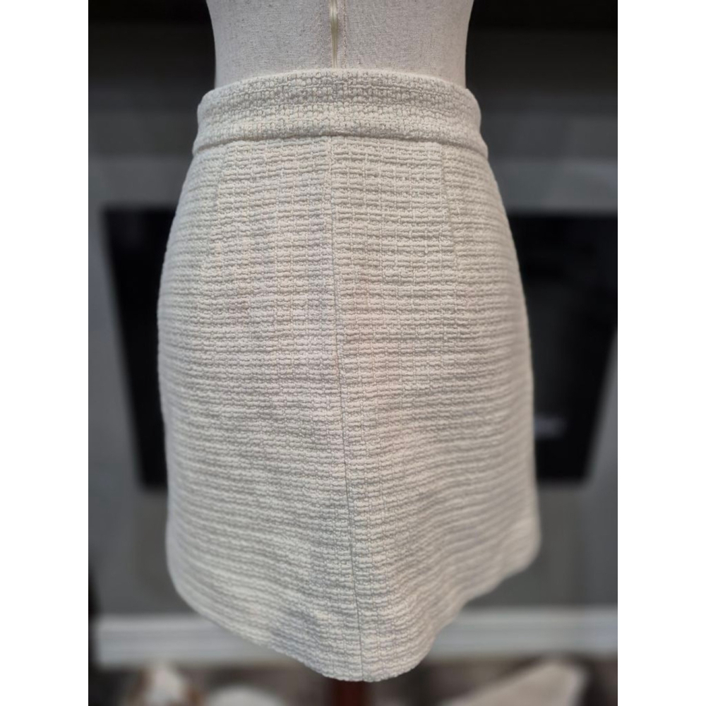 MAJE Tweed Skirt Size 38 Beige color in Excellent Condition - Picture 6 of 8